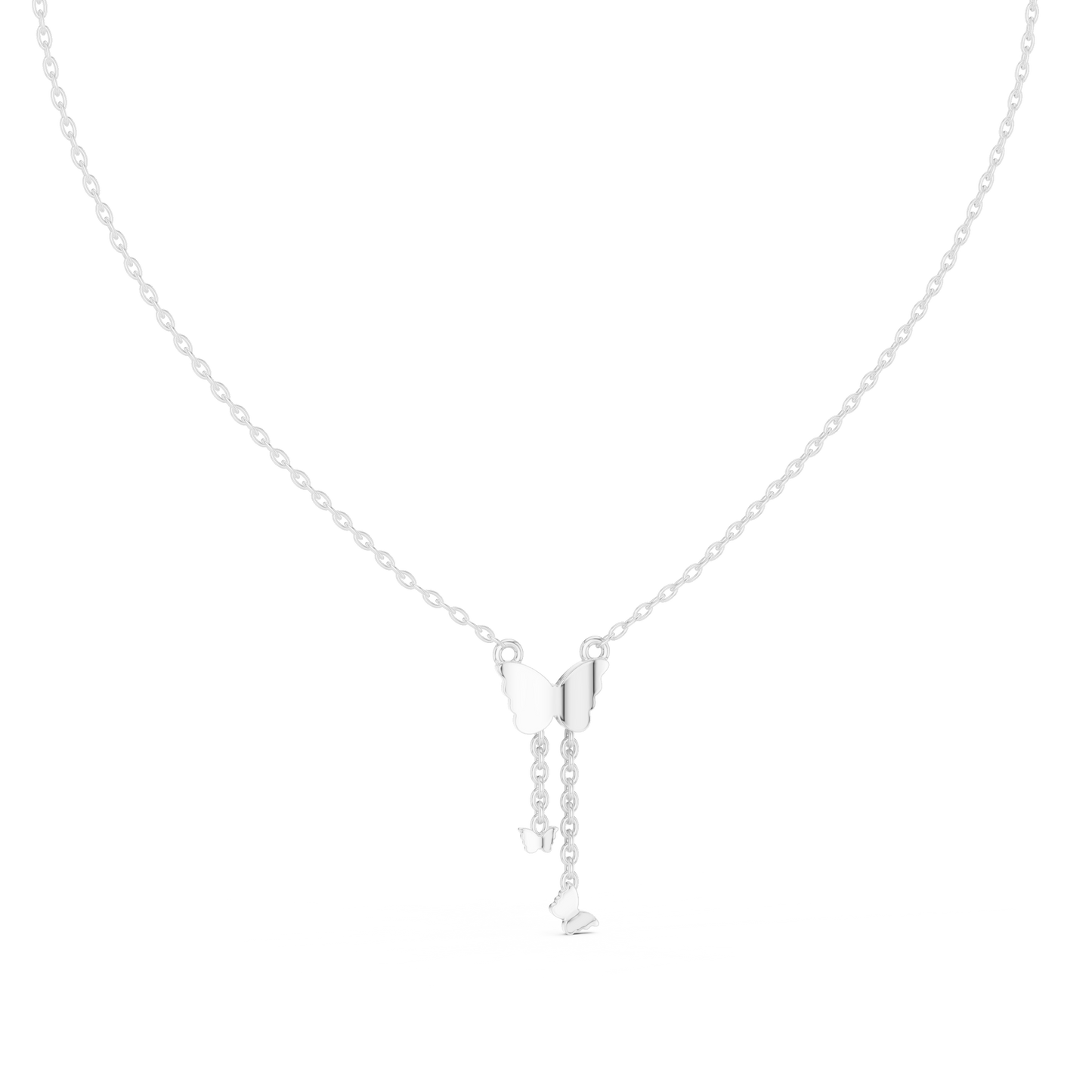 Multiple Butterfly Shape Pendant With Round Lab Diamond