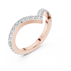 Round Cut Lab Diamond Chevron Wedding Band