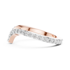 Round Cut Lab Diamond Chevron Wedding Band
