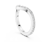 Round Cut Lab Diamond Chevron Wedding Band