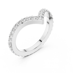 Round Cut Lab Diamond Chevron Wedding Band