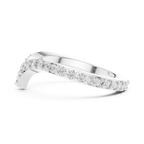 Round Cut Lab Diamond Chevron Wedding Band