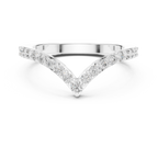 Round Cut Lab Diamond Chevron Wedding Band