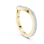 Round Cut Lab Diamond Chevron Wedding Band