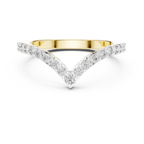 Round Cut Lab Diamond Chevron Wedding Band