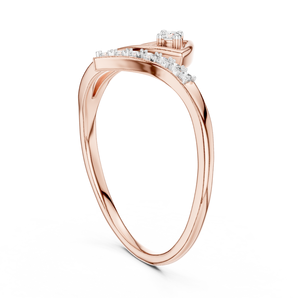 Unique Round Cut Lab Diamond Engagement Ring