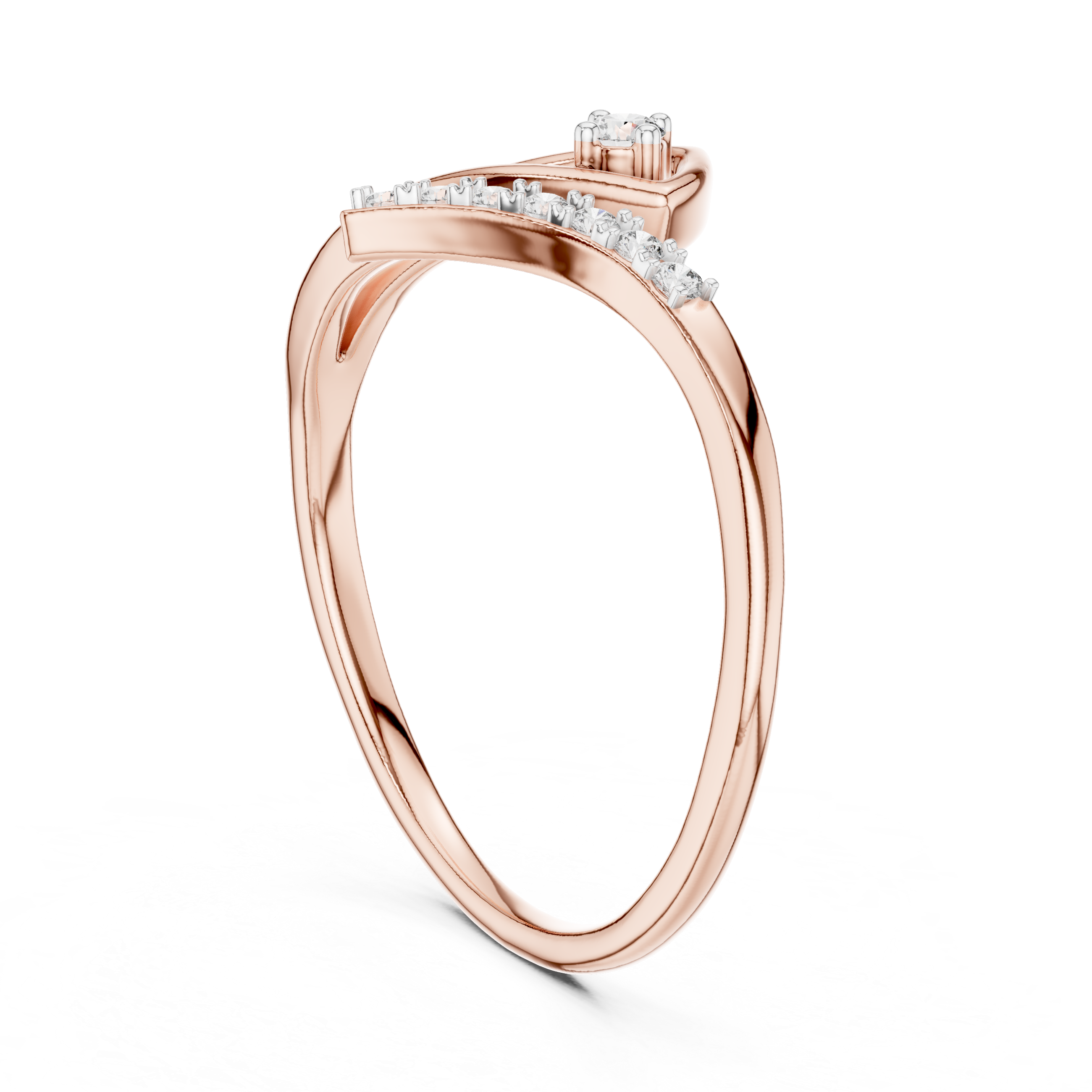 Unique Round Cut Lab Diamond Engagement Ring