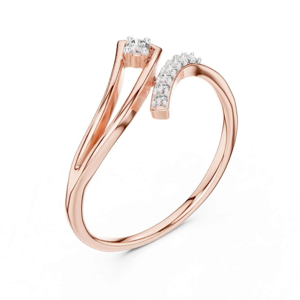 Unique Round Cut Lab Diamond Engagement Ring