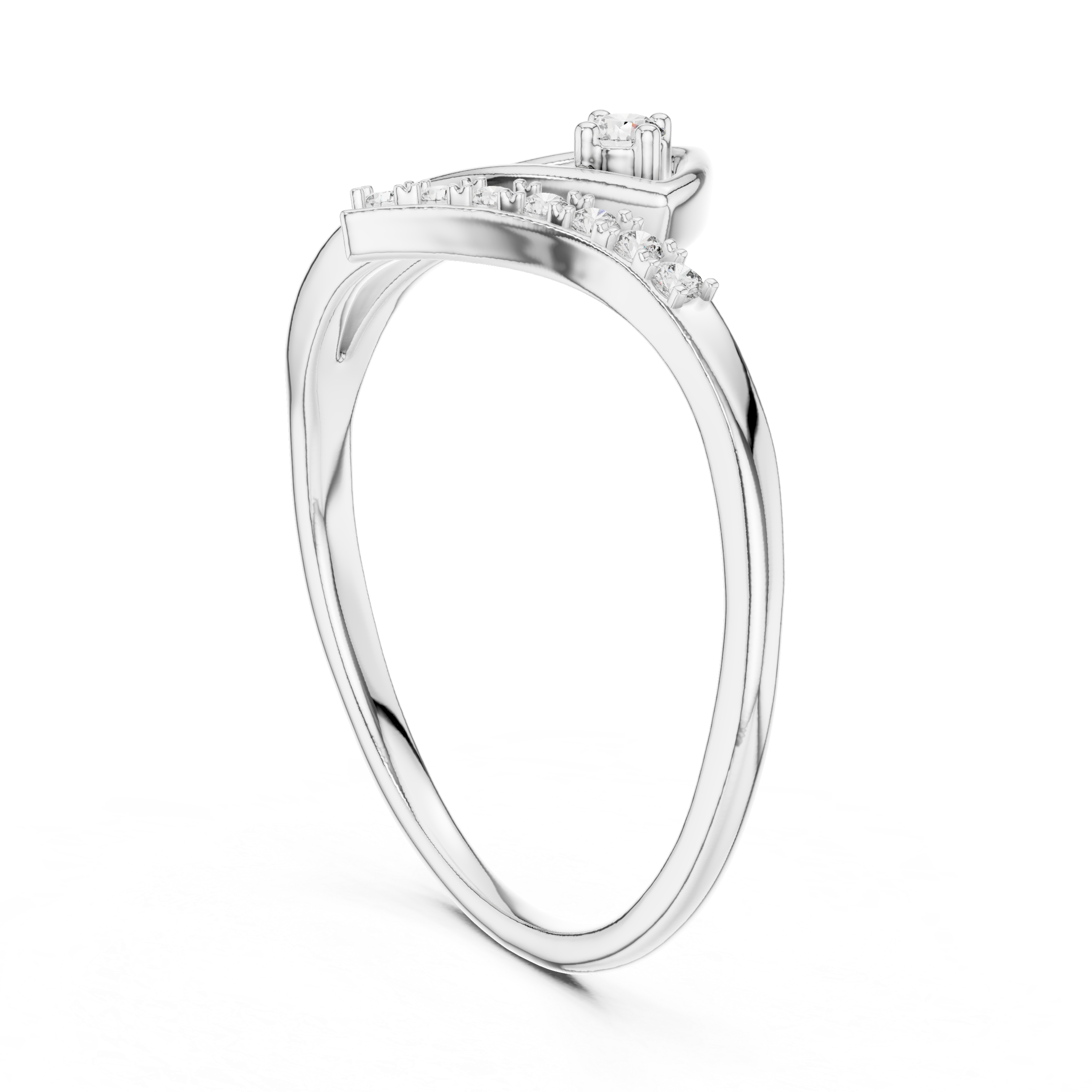 Unique Round Cut Lab Diamond Engagement Ring