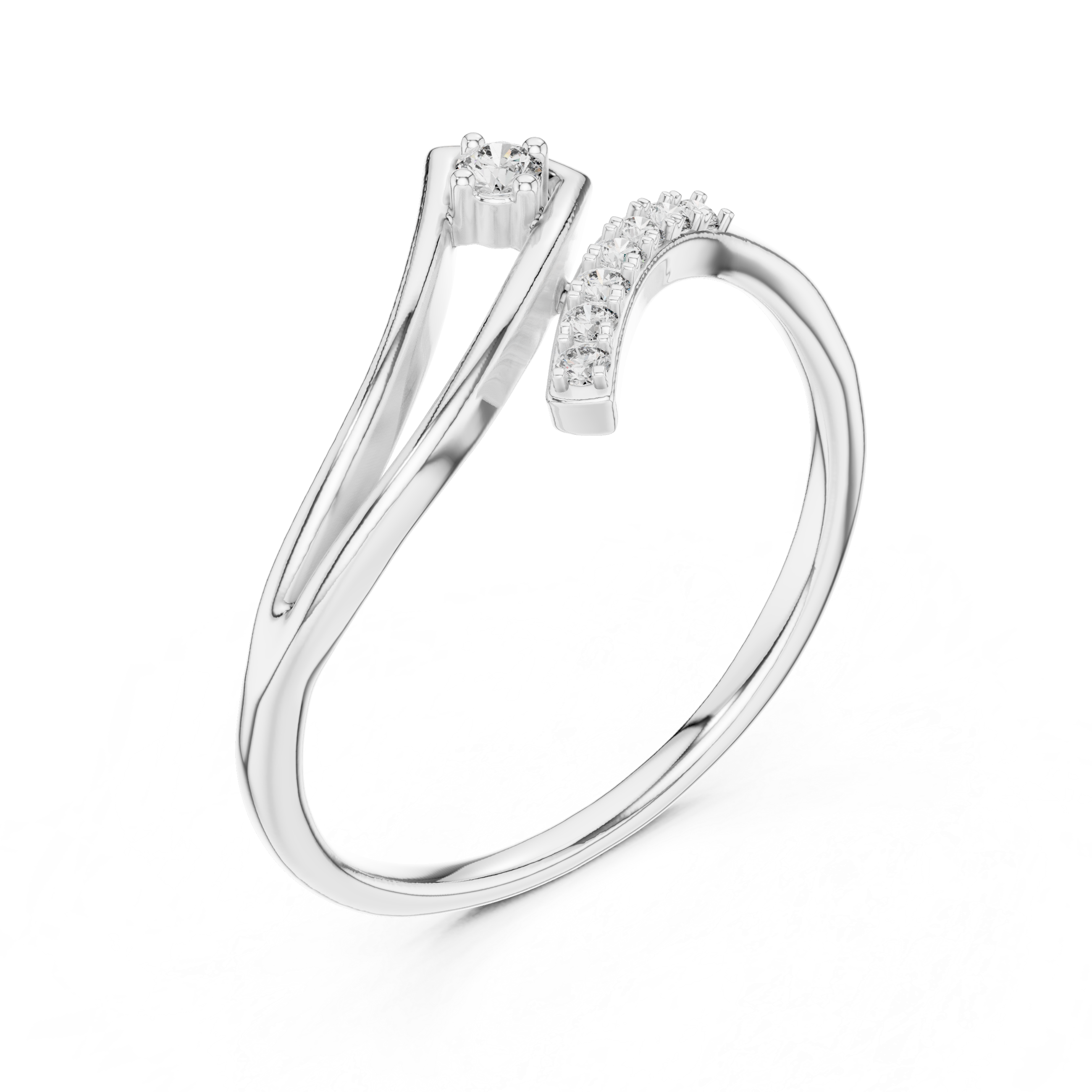 Unique Round Cut Lab Diamond Engagement Ring