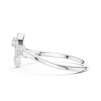 Unique Round Cut Lab Diamond Engagement Ring