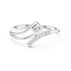 Unique Round Cut Lab Diamond Engagement Ring