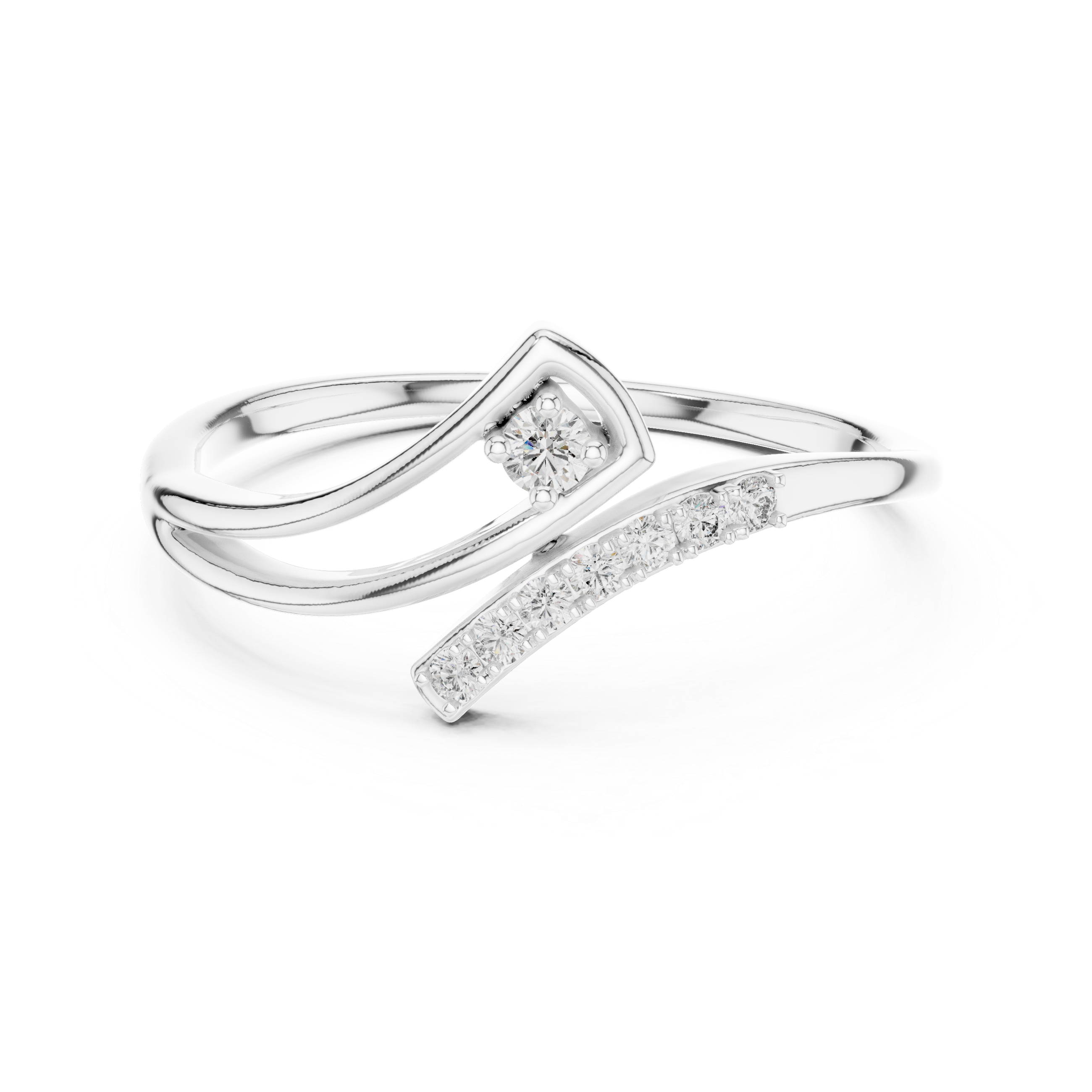 Unique Round Cut Lab Diamond Engagement Ring