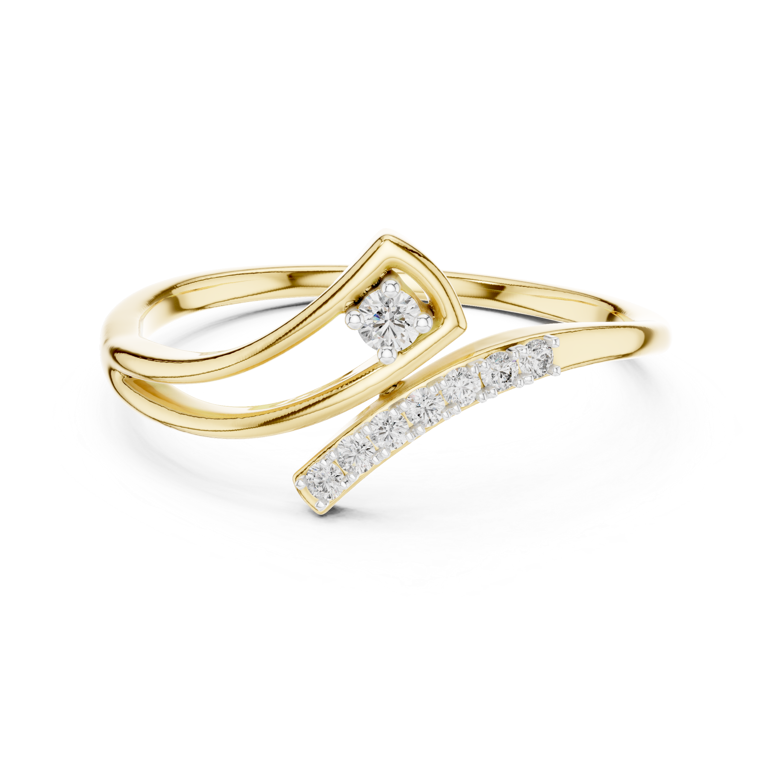 Unique Round Cut Lab Diamond Engagement Ring