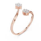 Twin Star Round Diamond Open Wrap Ring