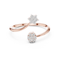 Twin Star Round Diamond Open Wrap Ring