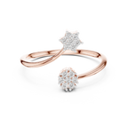 Twin Star Round Diamond Open Wrap Ring