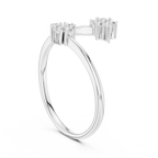 Twin Star Round Diamond Open Wrap Ring