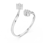 Twin Star Round Diamond Open Wrap Ring