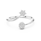 Twin Star Round Diamond Open Wrap Ring