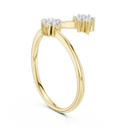 Twin Star Round Diamond Open Wrap Ring