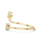 Twin Star Round Diamond Open Wrap Ring