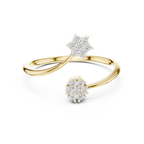 Twin Star Round Diamond Open Wrap Ring