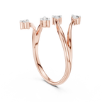 Unique Round Cut Diamond Criss Cross Engagement Ring