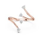 Unique Round Cut Diamond Criss Cross Engagement Ring