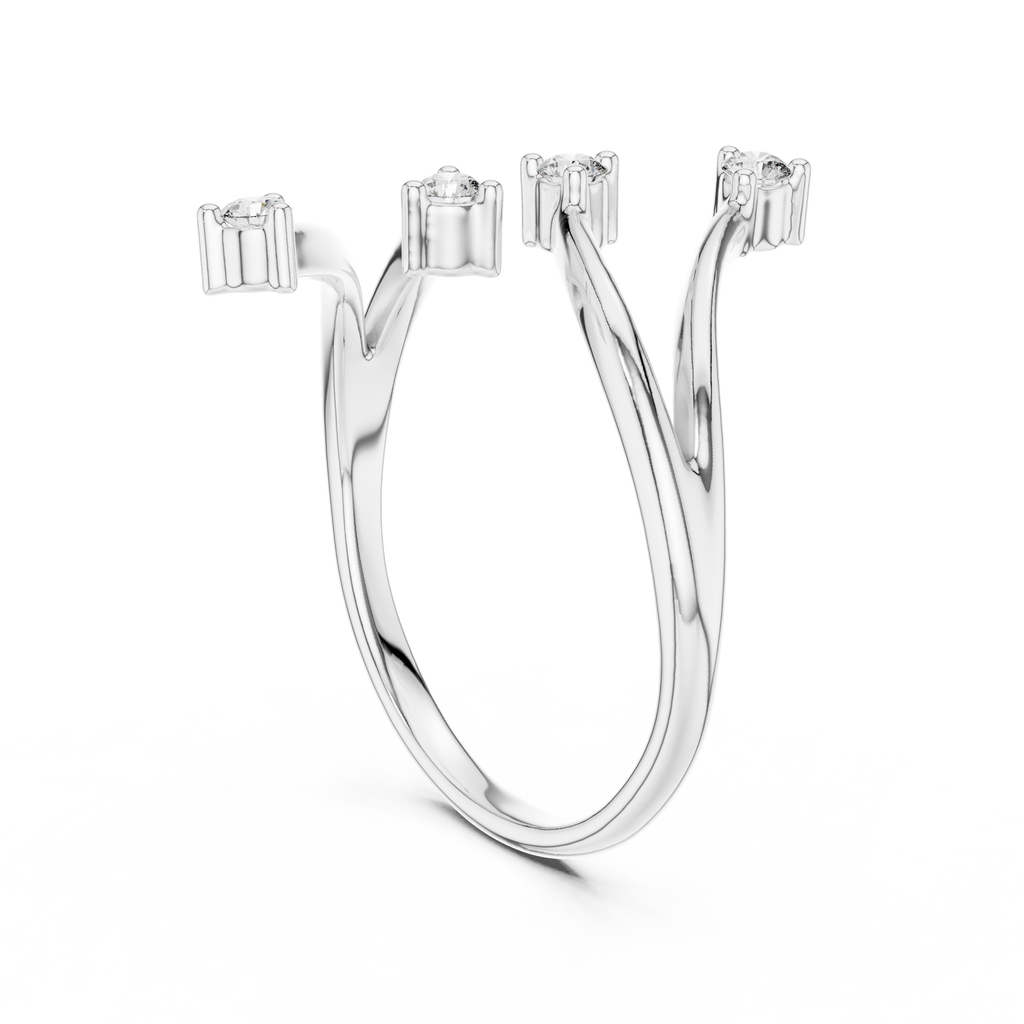 Unique Round Cut Diamond Criss Cross Engagement Ring