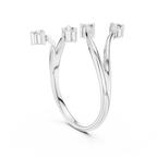 Unique Round Cut Diamond Criss Cross Engagement Ring