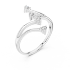 Unique Round Cut Diamond Criss Cross Engagement Ring