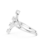 Unique Round Cut Diamond Criss Cross Engagement Ring