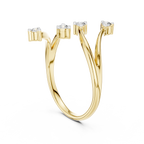 Unique Round Cut Diamond Criss Cross Engagement Ring