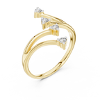 Unique Round Cut Diamond Criss Cross Engagement Ring