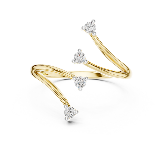 Unique Round Cut Diamond Criss Cross Engagement Ring