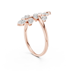 Fancy Leaf Shape Round Diamond Engagement Ring