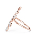 Fancy Leaf Shape Round Diamond Engagement Ring