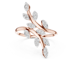 Fancy Leaf Shape Round Diamond Engagement Ring