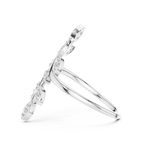 Fancy Leaf Shape Round Diamond Engagement Ring