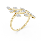 Fancy Leaf Shape Round Diamond Engagement Ring