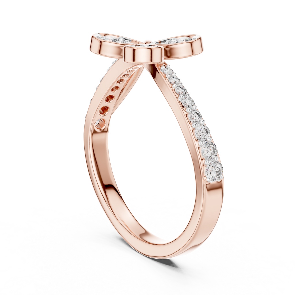 Round Cut Diamond Floral Engagement Ring