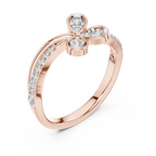 Round Cut Diamond Floral Engagement Ring