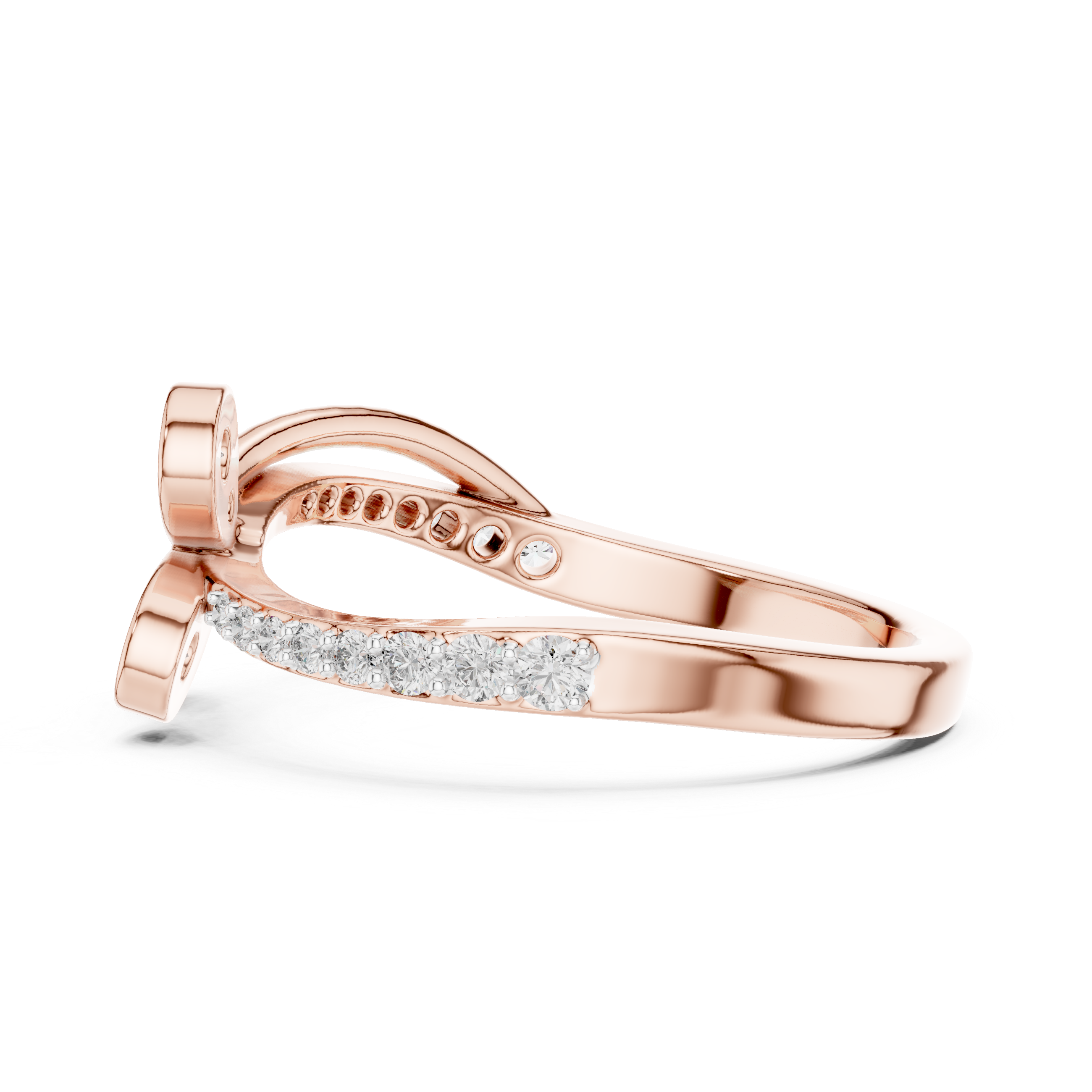 Round Cut Diamond Floral Engagement Ring