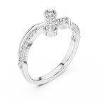 Round Cut Diamond Floral Engagement Ring