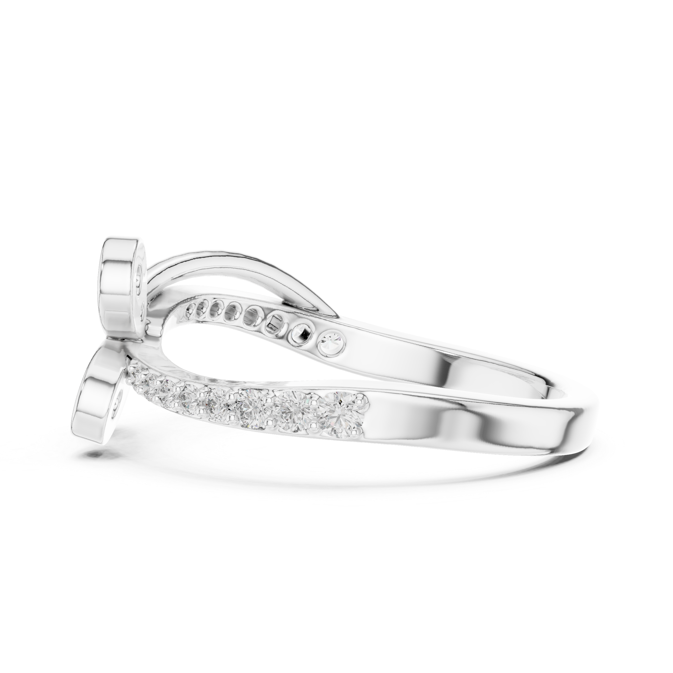 Round Cut Diamond Floral Engagement Ring