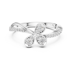 Round Cut Diamond Floral Engagement Ring