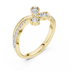 Round Cut Diamond Floral Engagement Ring