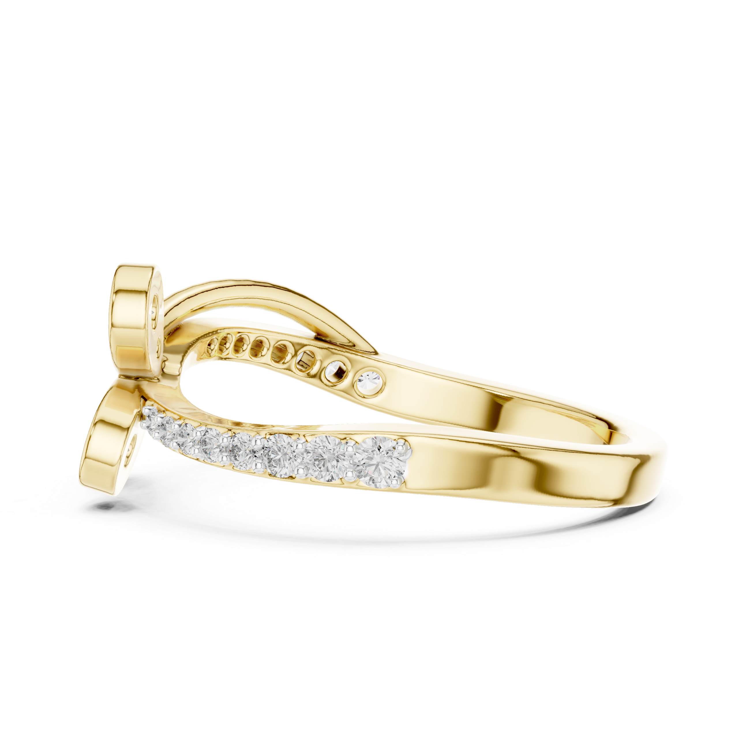 Round Cut Diamond Floral Engagement Ring