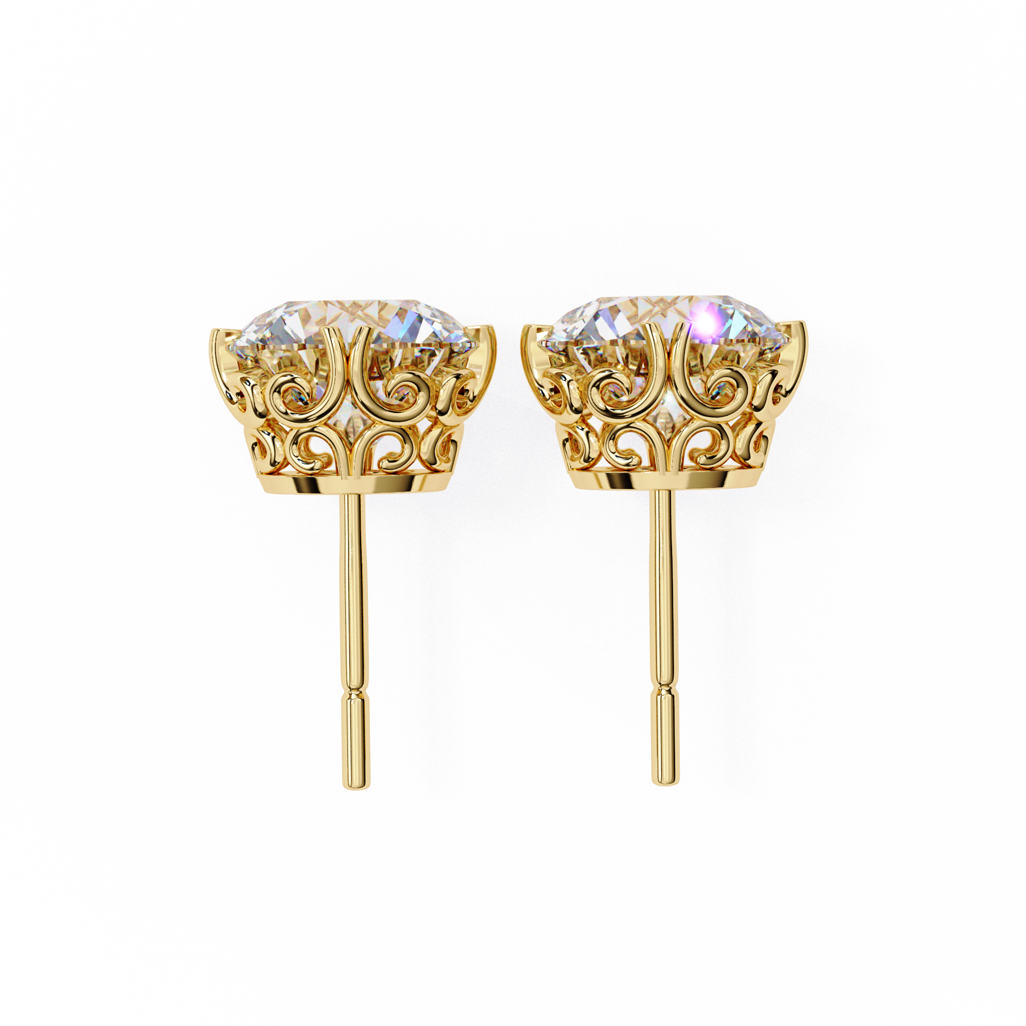 Round Cut Lab Diamond Stud Earring